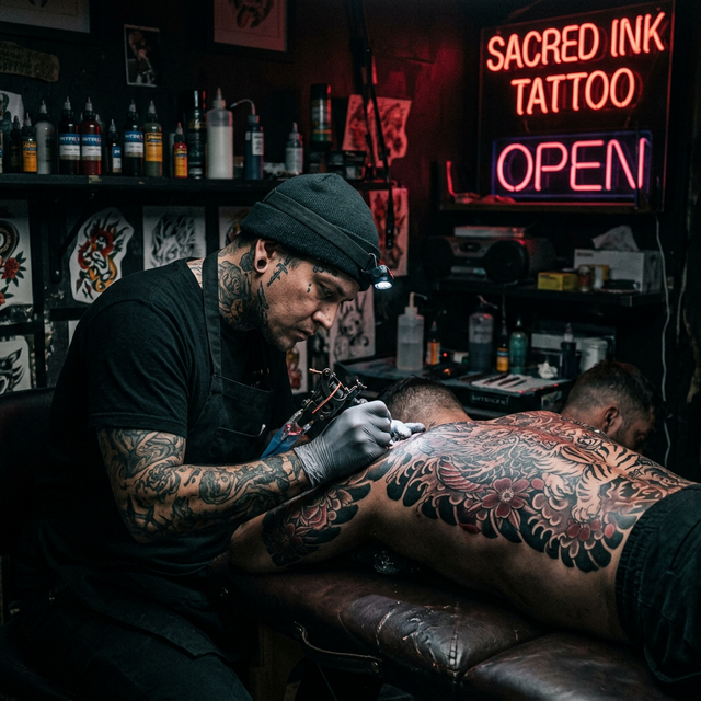 Tattoo Artist Working